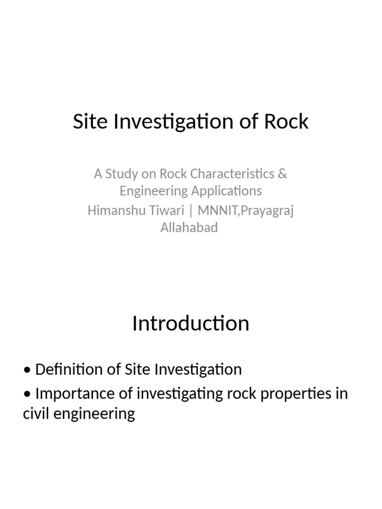 Rock Site Investigation Techniques | PDF