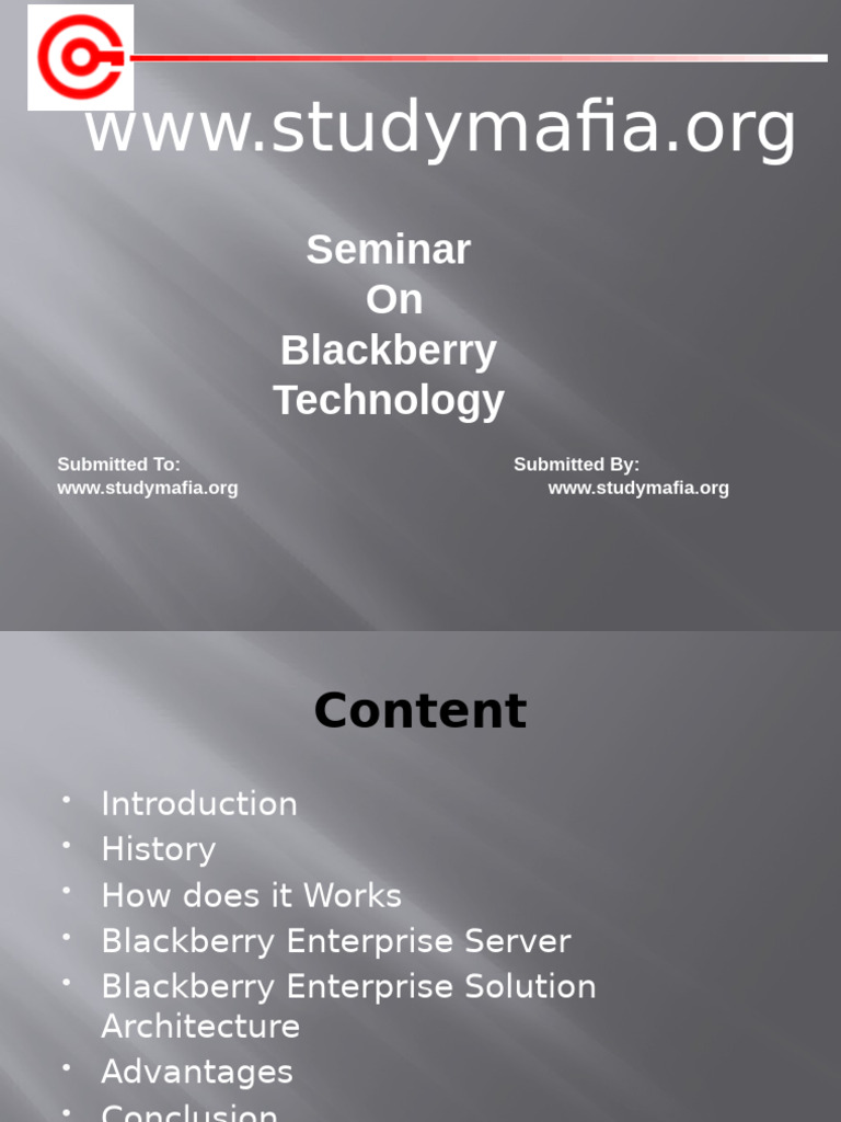 Blackberry Technology | PDF | Blackberry | Software