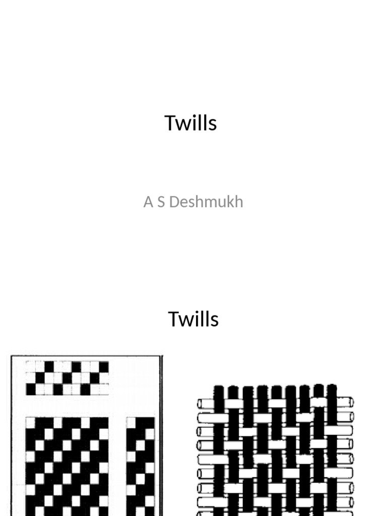 Twill Weaving Patterns Overview | PDF | Woven Fabrics | Weaving