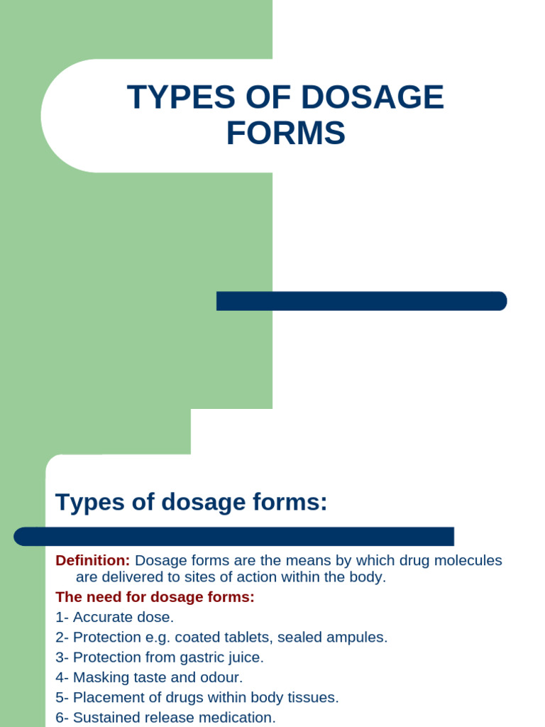 6. a. Types of Dosage Forms Lecture 1 | PDF | Topical Medication ...