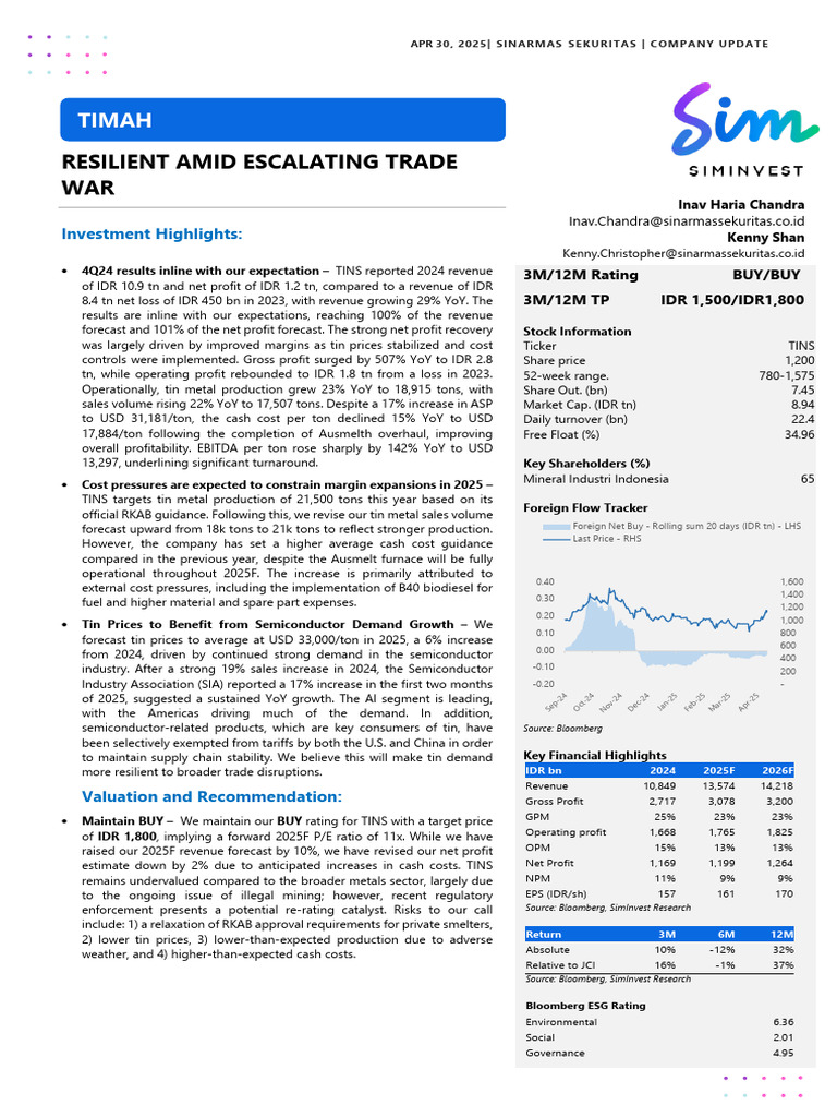 Sinarmas Sekuritas: TINS 2024 Review | PDF | Gross Margin | Securities ...
