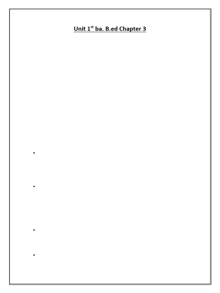 3rd Chapter Unit 1st Ba Bed PDF | PDF