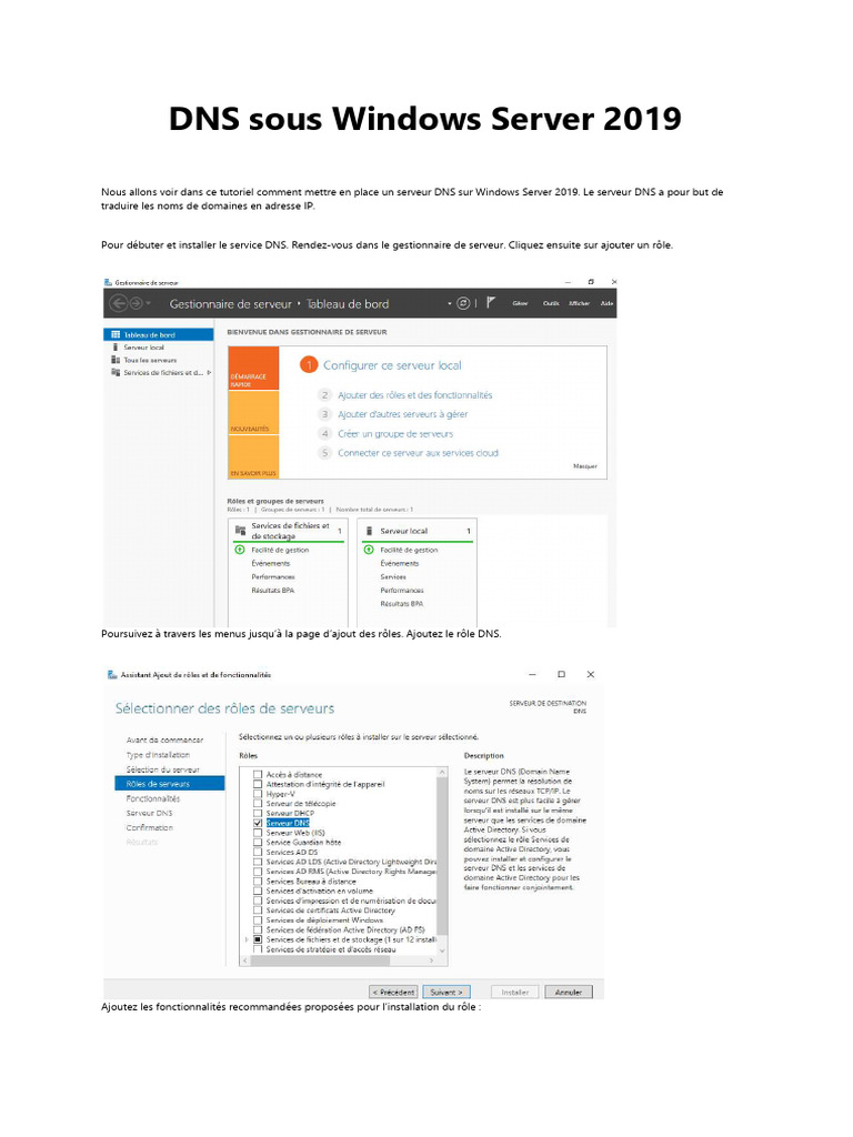 Configurer DNS sur Windows Server 2019 | PDF | Système de noms de ...
