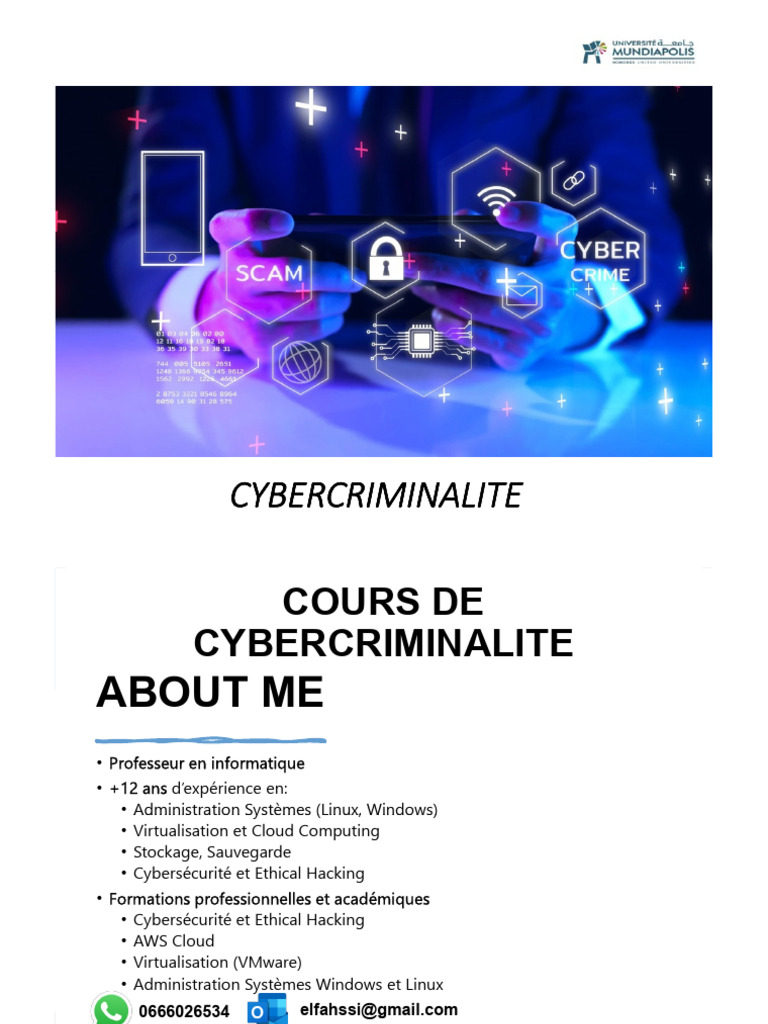Cours Complet de Cybercriminalité Et Investigation | PDF | Cybercriminalité  | Sécurité