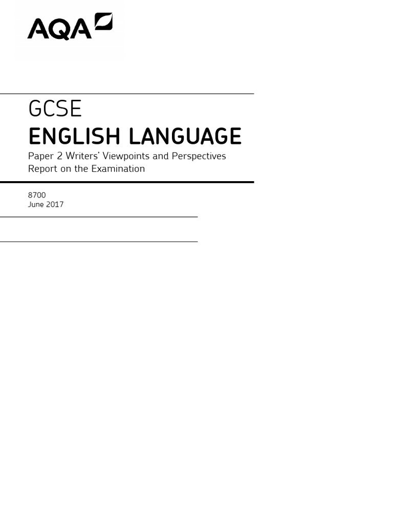 GCSE English Language Exam Report 2017 | PDF | Question