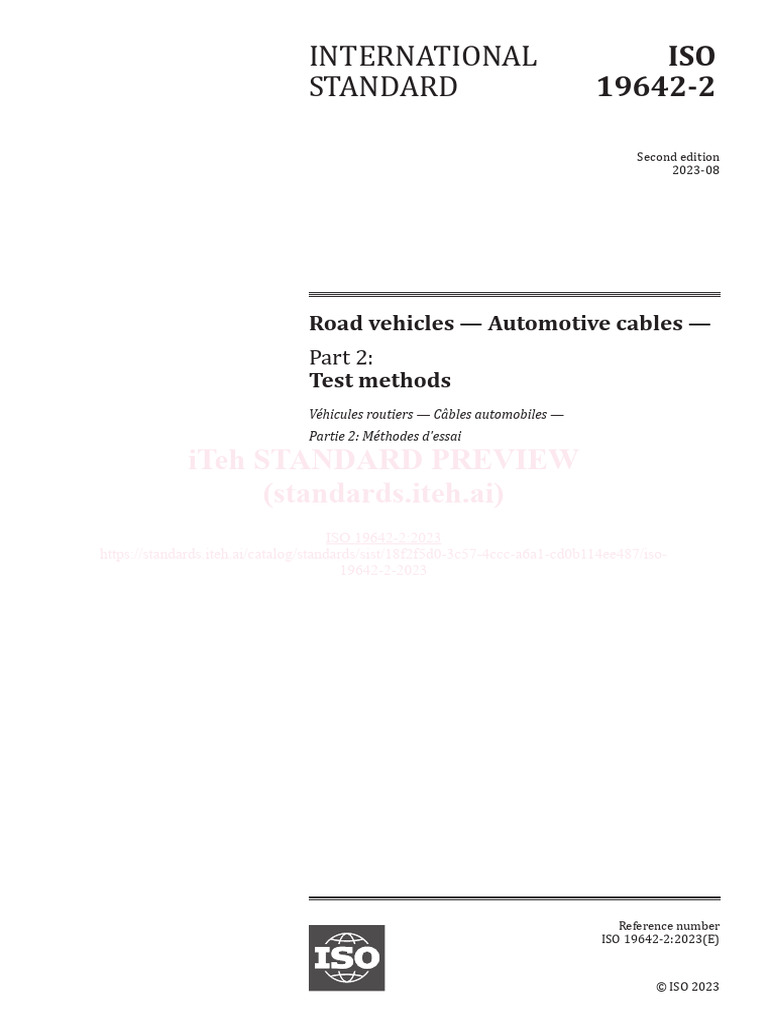 ISO 19642-2:2023 Test Methods Overview | PDF | Coaxial Cable