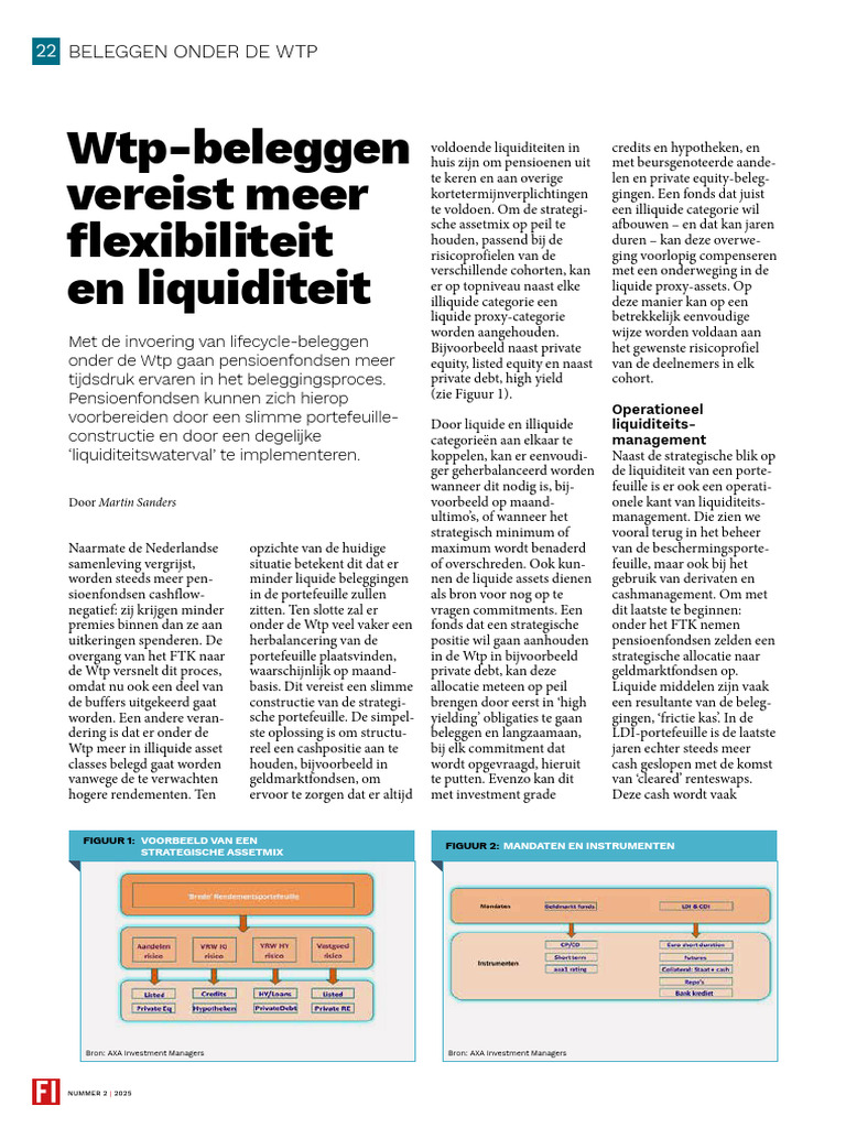 Wtp-Beleggen Vereist Meer Flexibiliteit en Liquiditeit | PDF