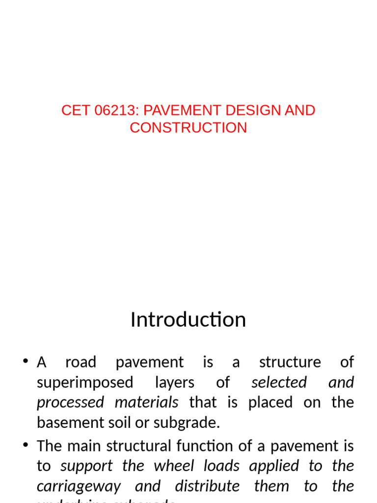 CET 06212 Pavement Design | PDF | Road Surface | Concrete