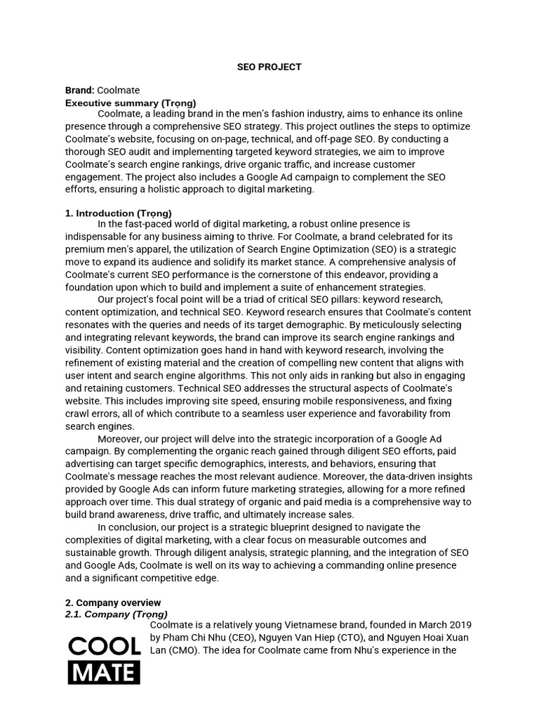 SEO Project | PDF