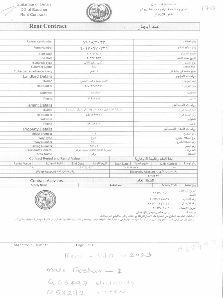Tenancy Agreement Bausher 1 | PDF