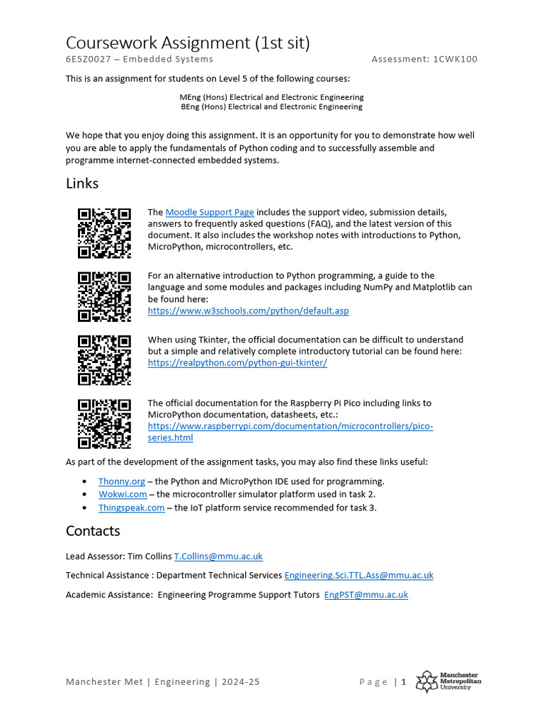 Embedded Systems Coursework Assignment | PDF | Graphical User ...