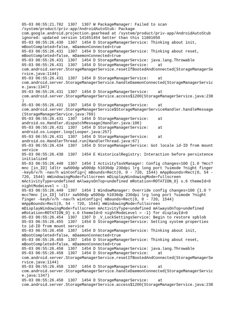 Android StorageManager Service Logs | PDF | Computing | System Software