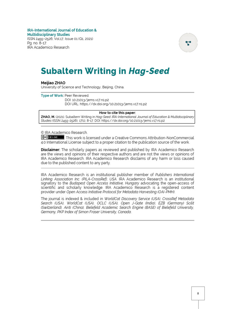 Subaltern Themes in Hag-Seed | PDF | The Tempest