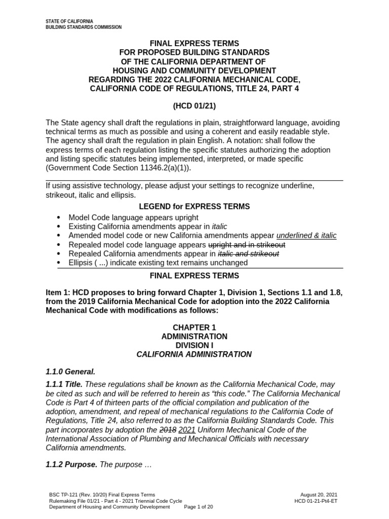2022 California Mechanical Code Terms | PDF | Building Insulation ...
