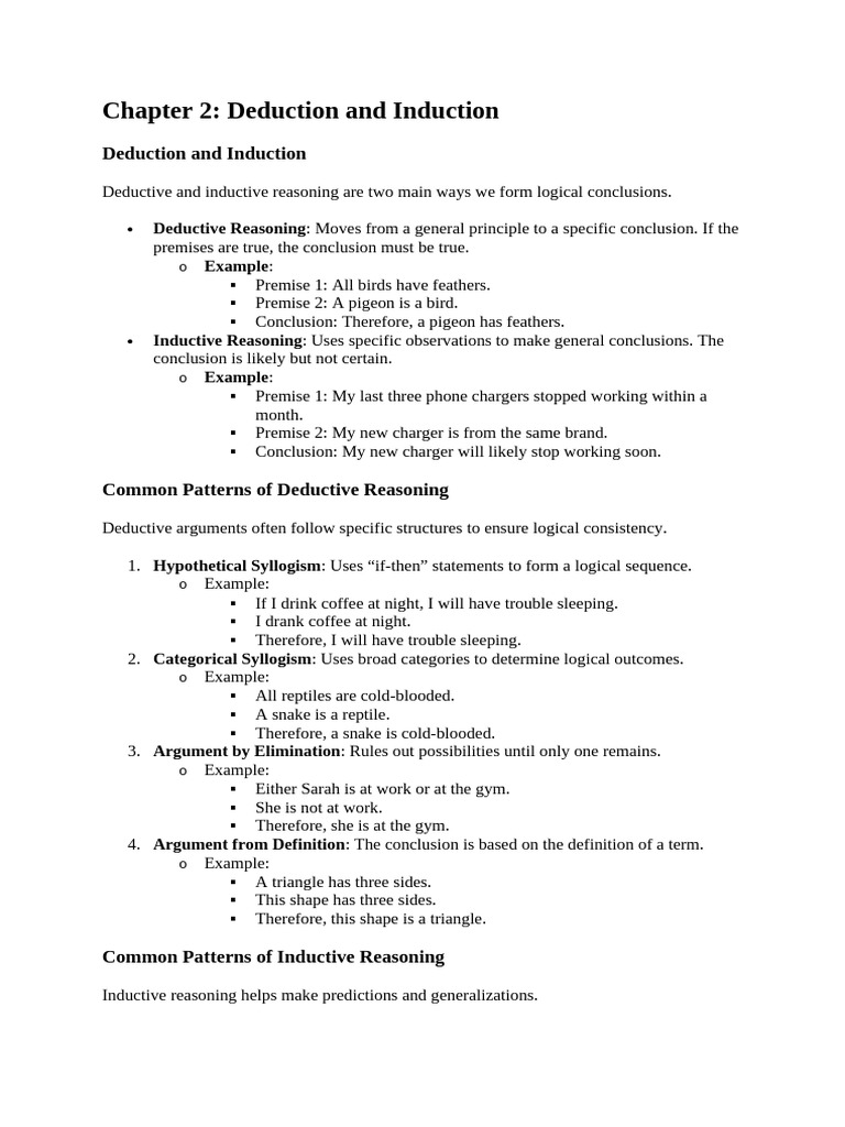 Chapter 2 and chapter 7 | PDF | Argument | Inductive Reasoning
