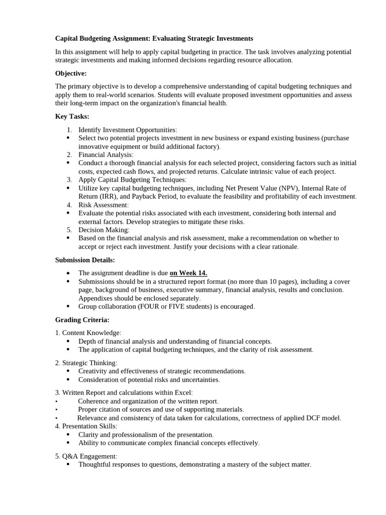 Capital Budgeting Investment Analysis Guide | PDF | Capital Budgeting ...