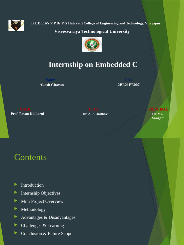 Internship on Embedded C Project | PDF