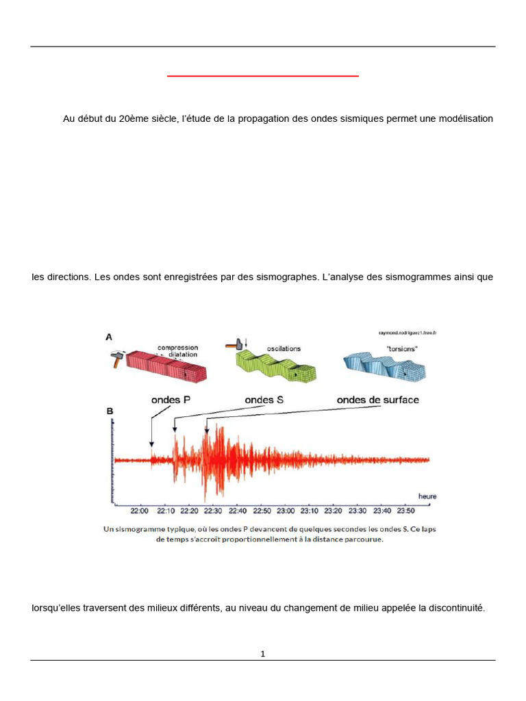 Structure interne du globe terrestre PDF Sismologie Croûte terrestre — free download