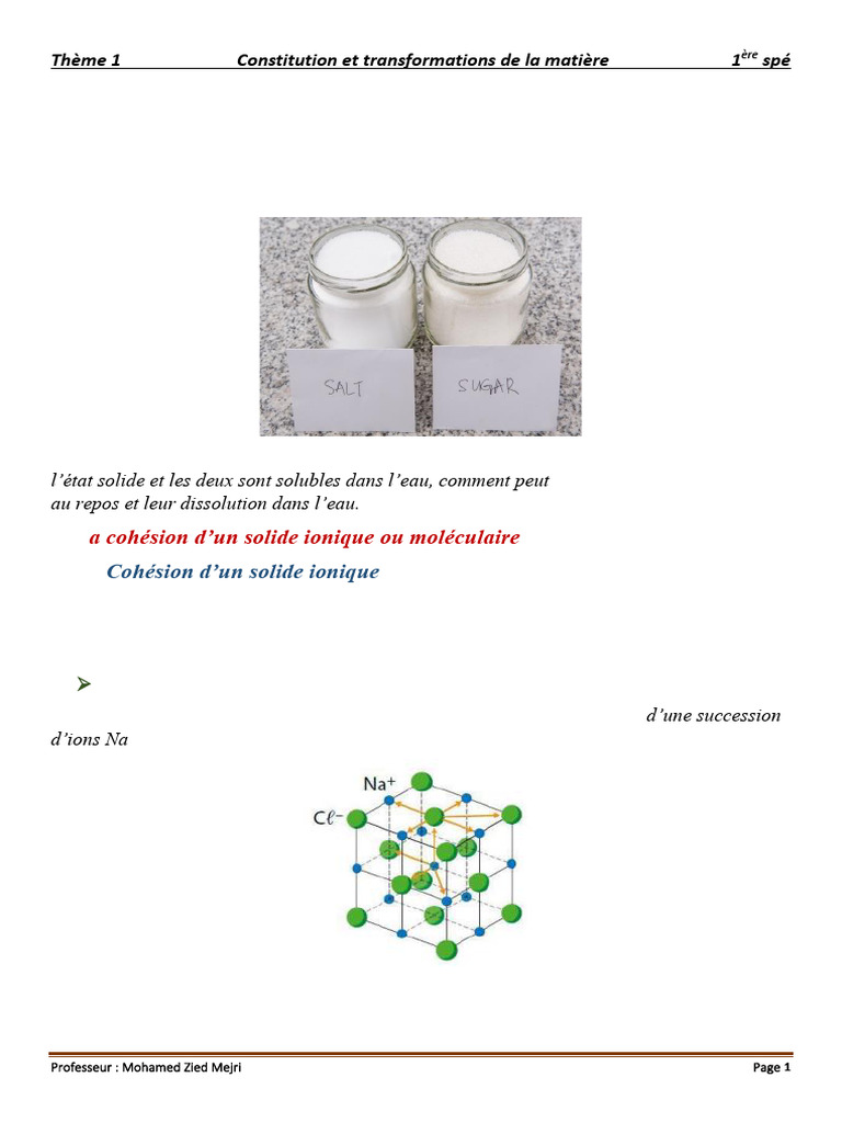 Cohésion et solubilité des solides | PDF | Solvatation | Ion