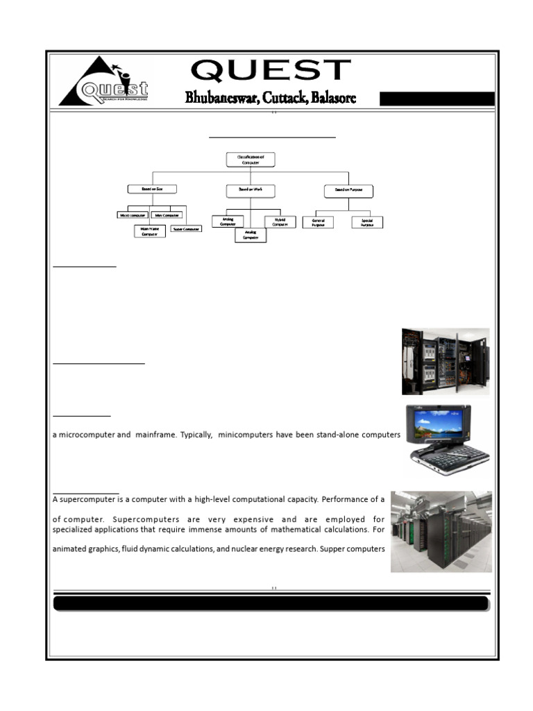 classification of computer | PDF | Microcomputers | Personal Computers