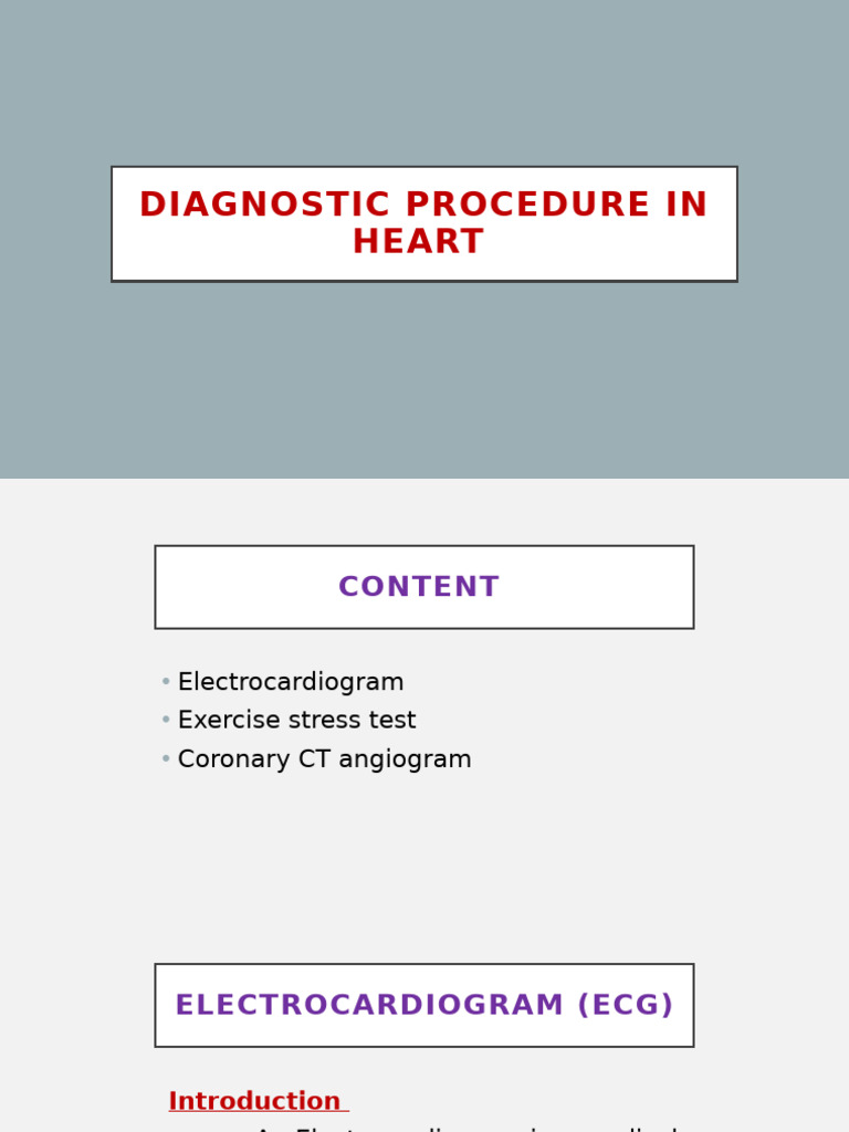 Diagnostic procedure in Heart (1) | PDF | Electrocardiography | Heart