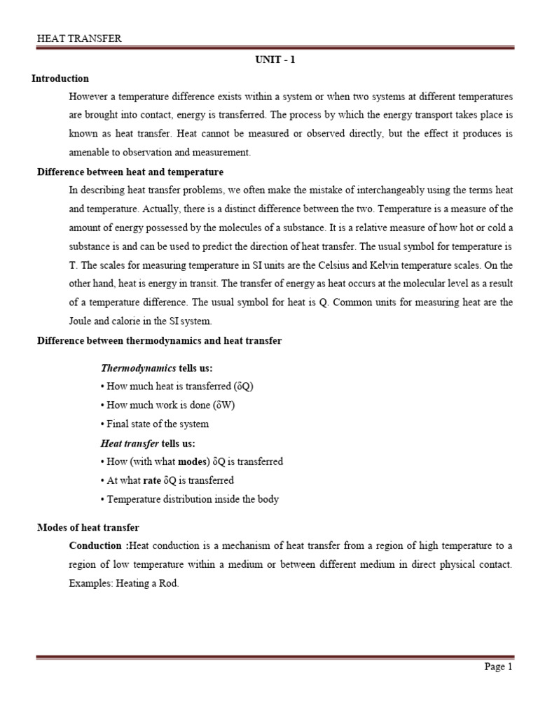 Units of Heat Transfer Explained | PDF | Heat | Heat Transfer