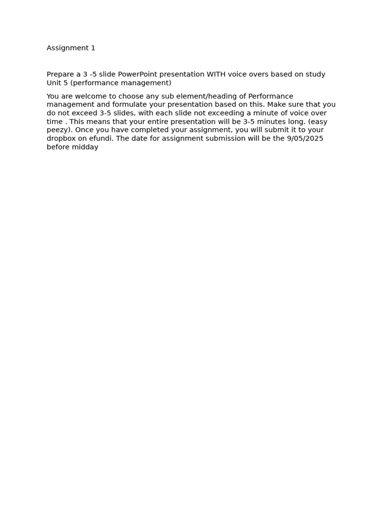 Assignment 1 - Performance Management | PDF
