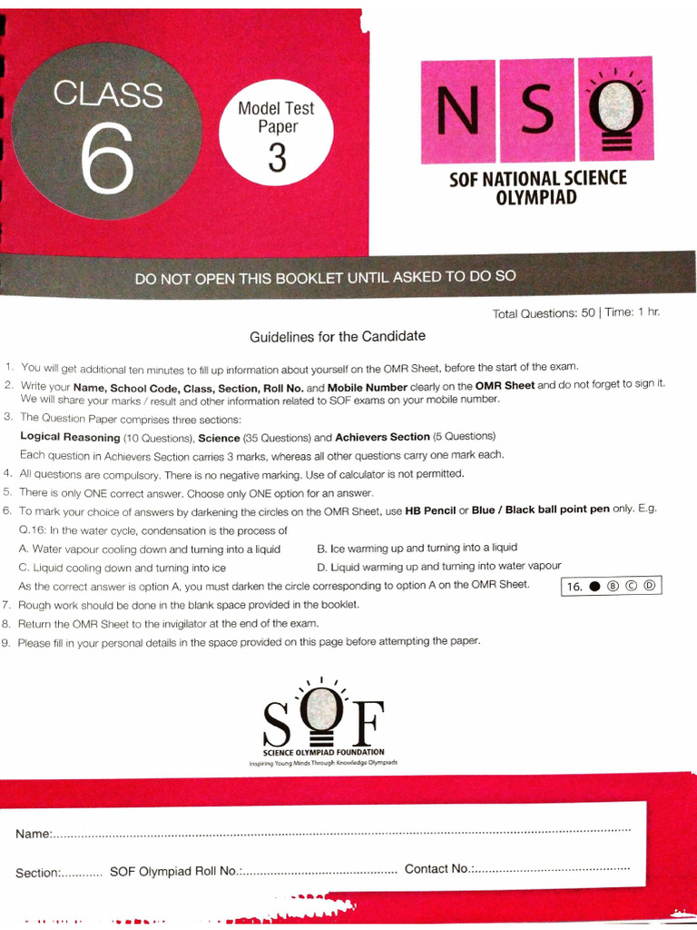 C6 NSO MTP 3 With Detailed Soluitons | PDF