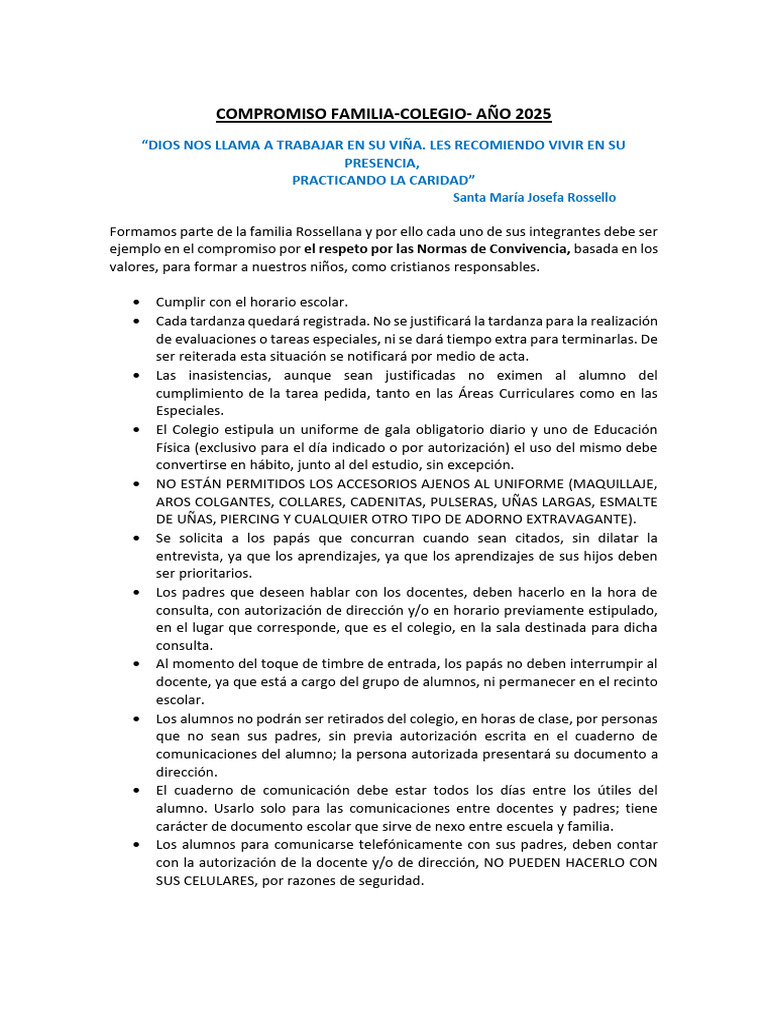 Normas de Convivencia Escolar 2025 | PDF | Maestros | Enseñando