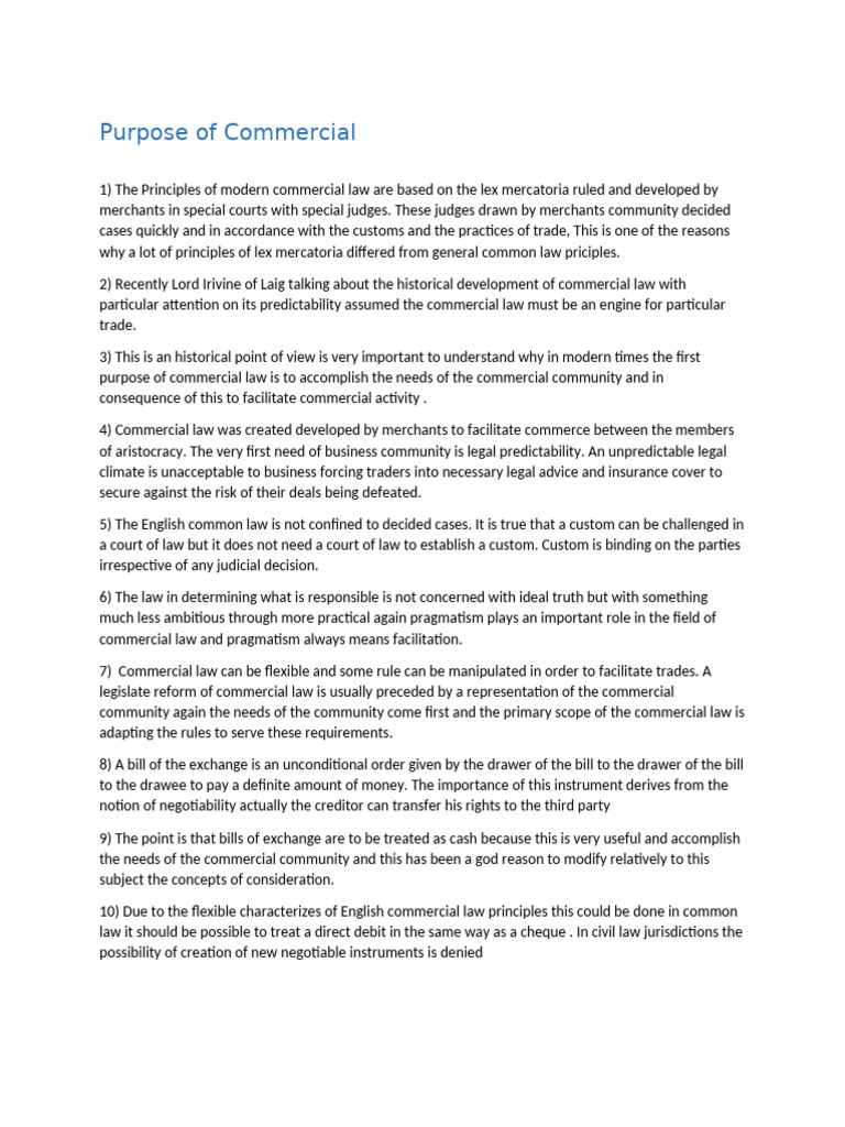 Understanding Commercial Law Principles | PDF | Negotiable Instrument ...