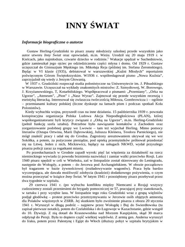 Inny Świat | PDF