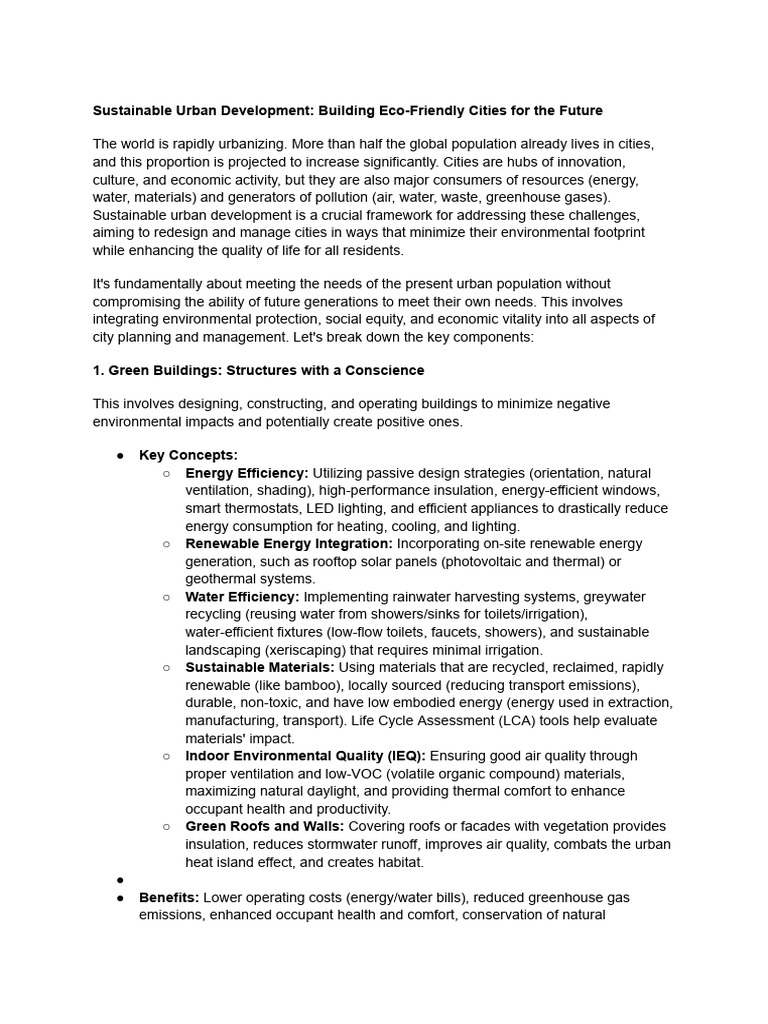 Eco-Friendly Urban Development Strategies | PDF | Green Building ...