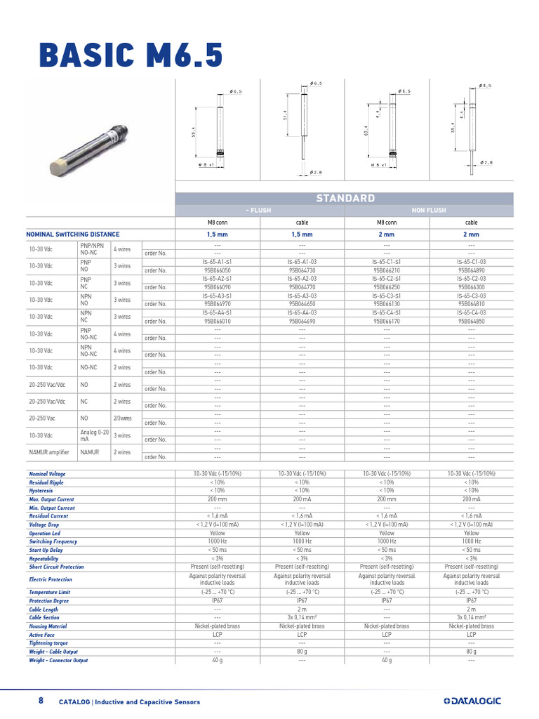Inductive & Capacitive Sensors Catalog | PDF | Bipolar Junction ...