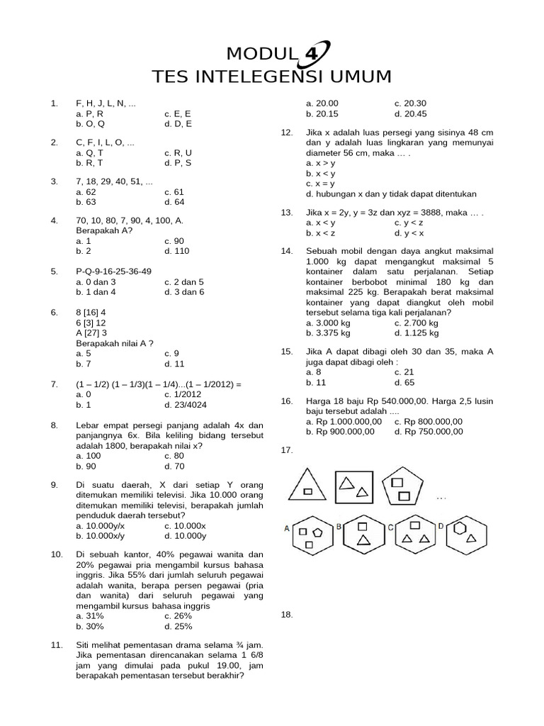 Tes Logika Matematika Modul 4 | PDF