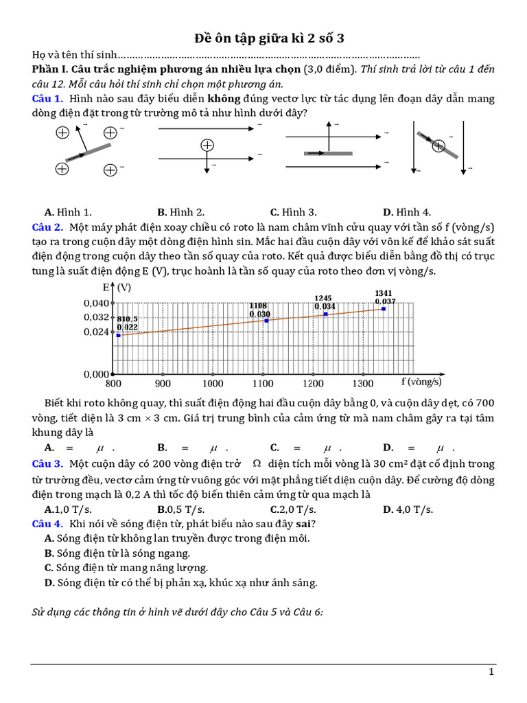 De On Tap Giua Ki 2 So 3 in Hs | PDF