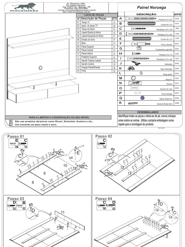 Manual de Montagem do Painel de TV | PDF