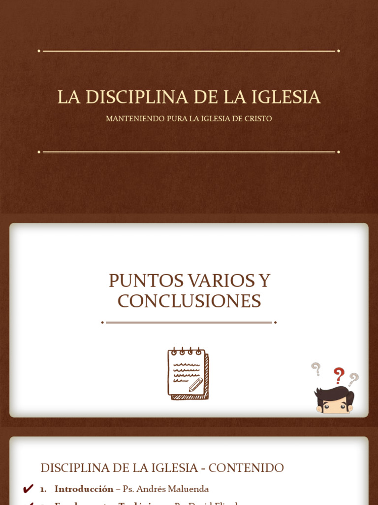 Disciplina en la Iglesia Cristiana | PDF | Iglesia cristiana | Pecado