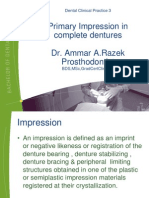 Dental Clinical Practice 3: Primary Impression Technique