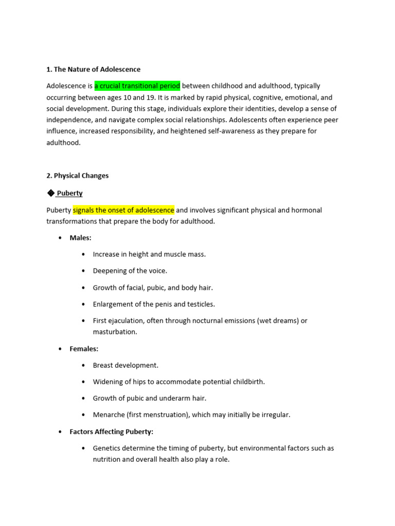 Adolescence vs. Puberty Explained | PDF | Adolescence | Sexually ...