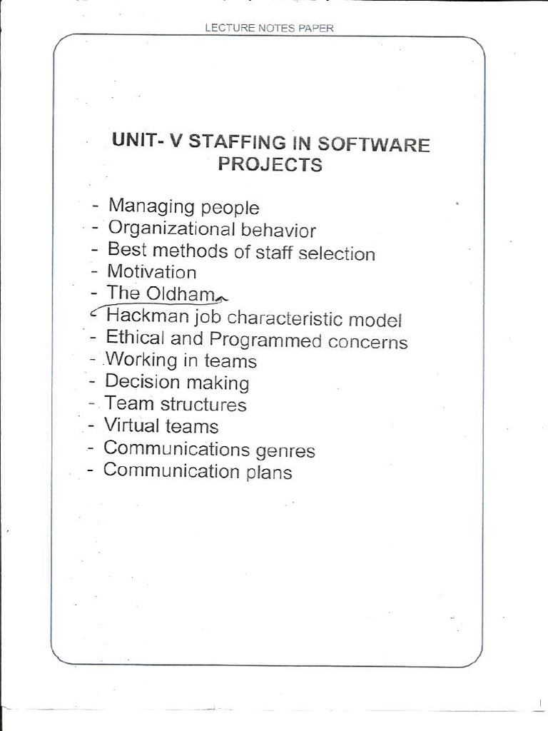 SPM Unit 5 Notes | PDF