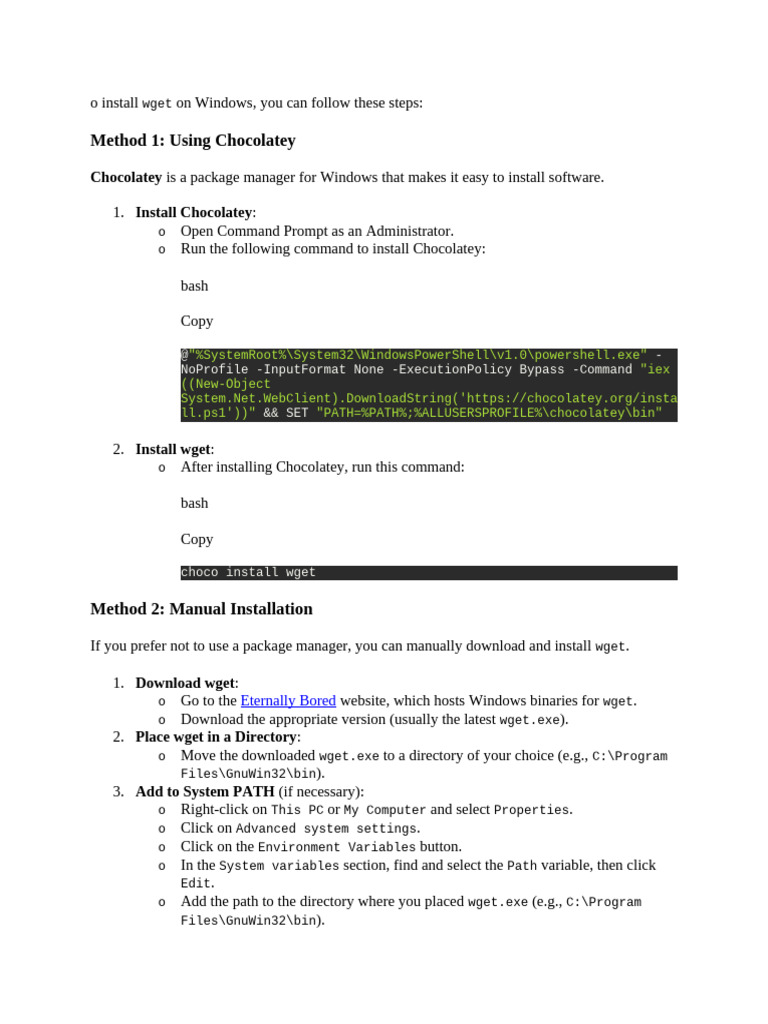 Install Wget On Windows | PDF
