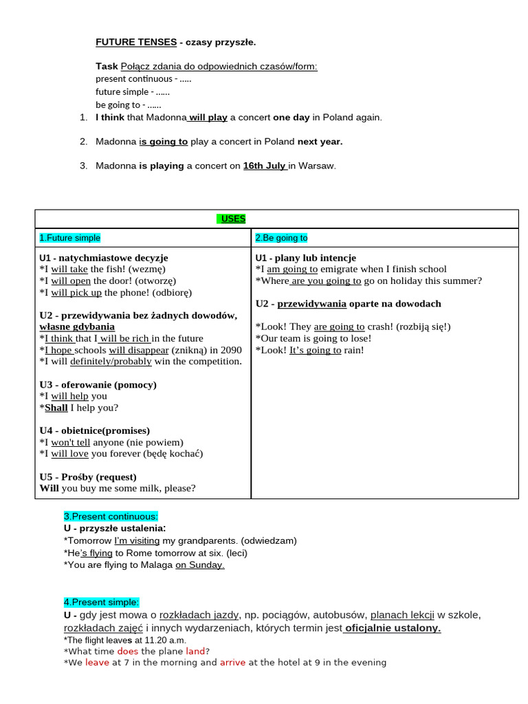 Future Tenses in English Grammar | PDF