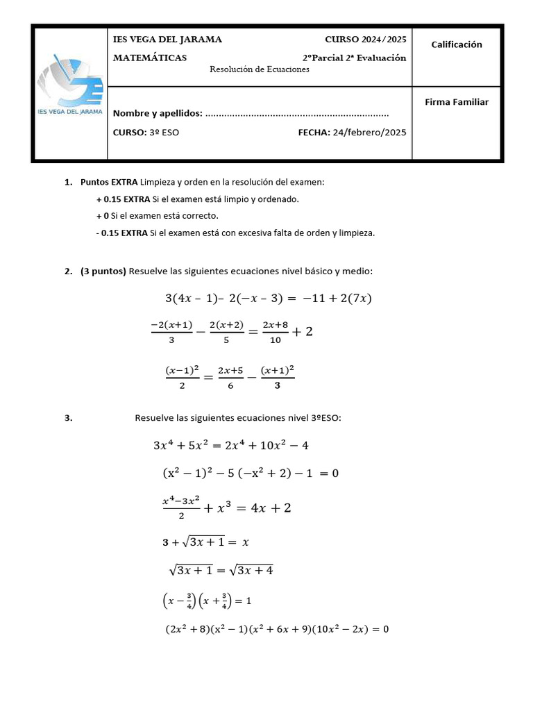 Examen 2parcial 2ev 3eso 2024 2025 Version2 Pdf