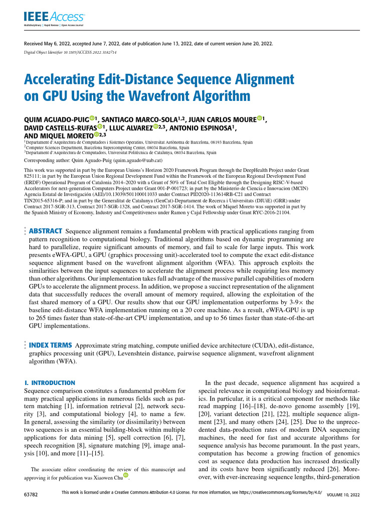 Accelerating Edit-Distance Sequence Alignment On GPU Using The ...