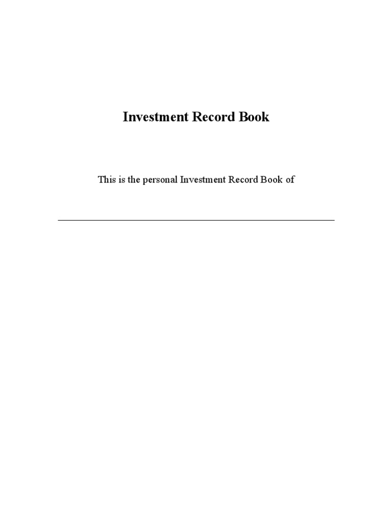 Investment Record Book Template | PDF