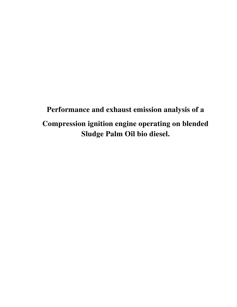 Performance and Exhaust Emission Analysis of A Compression Ignition ...