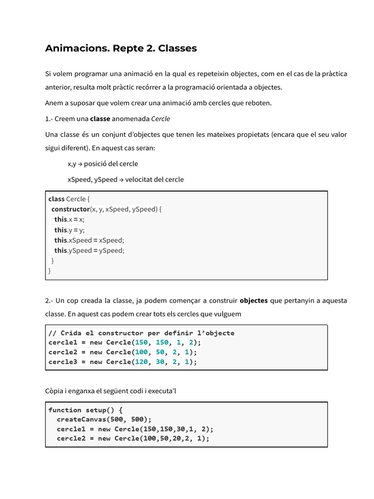 Copia de Animacions. Repte 2. Classes | PDF