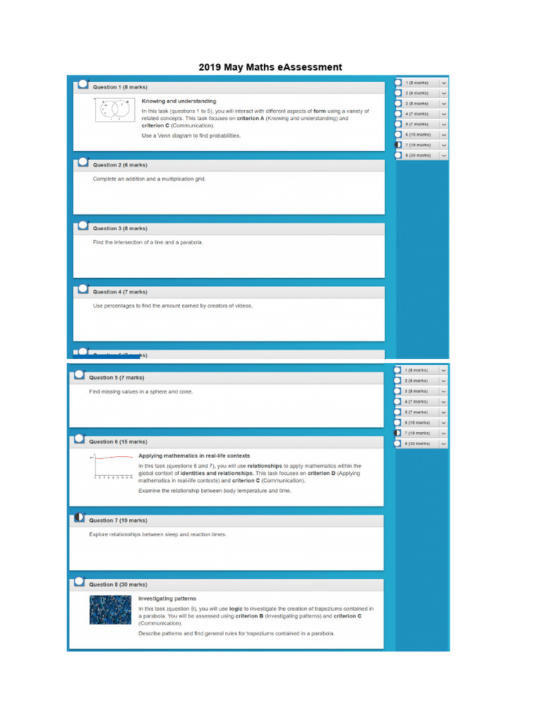 2021 May Maths Eassessment | PDF