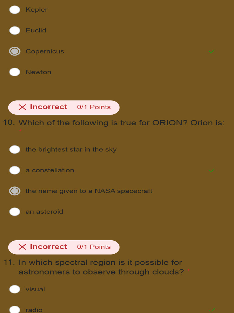 Space Quiz | PDF