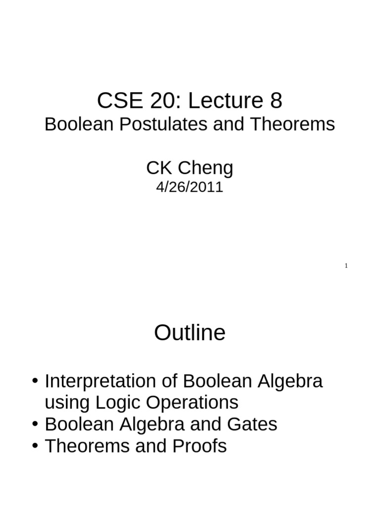 Boolean Algebra Theorems and Proofs | PDF | Boolean Algebra | Teaching ...